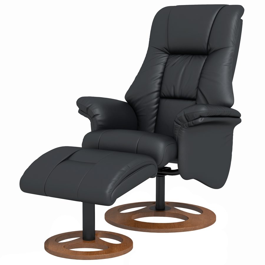 Vinsetto Relaxsessel mit Hocker elektrisch neigbar 130° Kunstleder Schwarz, Fernsehsessel mit Liegefunktion, 77 x 89 x 110 cm   Aosom.de von HOMCOM