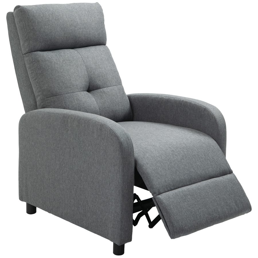 HOMCOM Relaxsessel, Fernsehsessel mit Liegefunktion, TV-Sessel mit Leinenoptik, Gepolstert Liegesessel mit Taschenfederkern, Ruhesessel bis 150 kg belastbar für Wohnzimmer, Grau   Aosom von HOMCOM