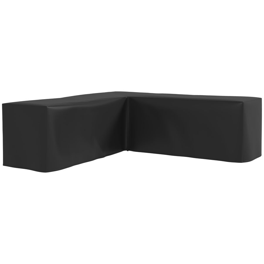 Outsunny Schutzhülle für Gartenmöbel L-förmige Wasserdicht Abdeckung für Ecksofa, Anti-UV Abdeckplane aus 420D Oxford, Winterfest Abdeckhaube Abdeckhülle 250 x 250 x 79 cm Schwarz   Aosom von Outsunny