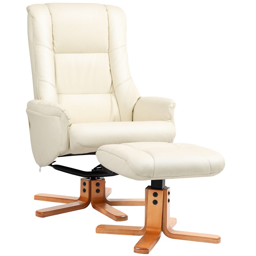 HOMCOM Relaxsessel mit Hocker, Fernsehsessel mit Liegefunktion, Wippfunktion, TV Sessel mit hoher Rückenlehne, für Wohnzimmer, Schlafzimmer  Aosom von HOMCOM