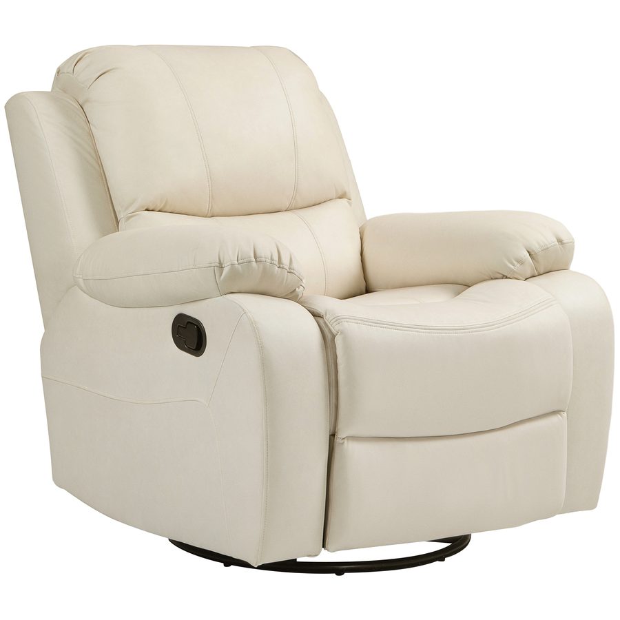 HOMCOM Relaxsessel Fernsehsessel mit Liegefunktion, Fußstütze, Taschenfederkernsystem, Drehbar TV-Sessel für Wohnzimmer, Schlafzimmer, Creme  Aosom von HOMCOM