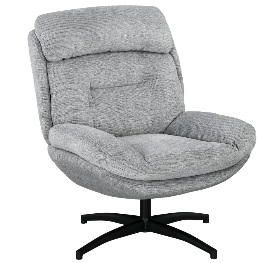 HOMCOM Sessel Chenille, wasserabweisend, Drehsessel Wohnzimmer, Armlehnstuhl drehbar, Grau   Aosom.de von HOMCOM