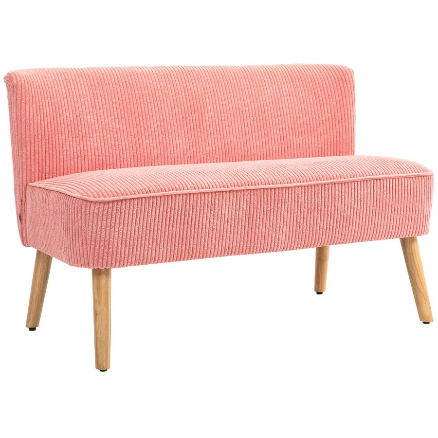 HOMCOM Tischsofa, bis 150kg belastbar, Friesensofa Küchensofa, 2 Sitz Couch, Rosa   Aosom.de von HOMCOM