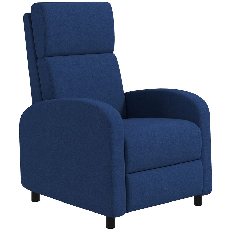 HOMCOM Liegesessel Relaxsessel Wohnzimmer Relaxsessel mit manuell einstellbarer Rückenlehne bis zu 160°, integrierte Fußstütze für Wohnzimmer Schlafzimmer Büro Heimkino, Belastbarkeit 120 kg, Blau   Aosom von HOMCOM