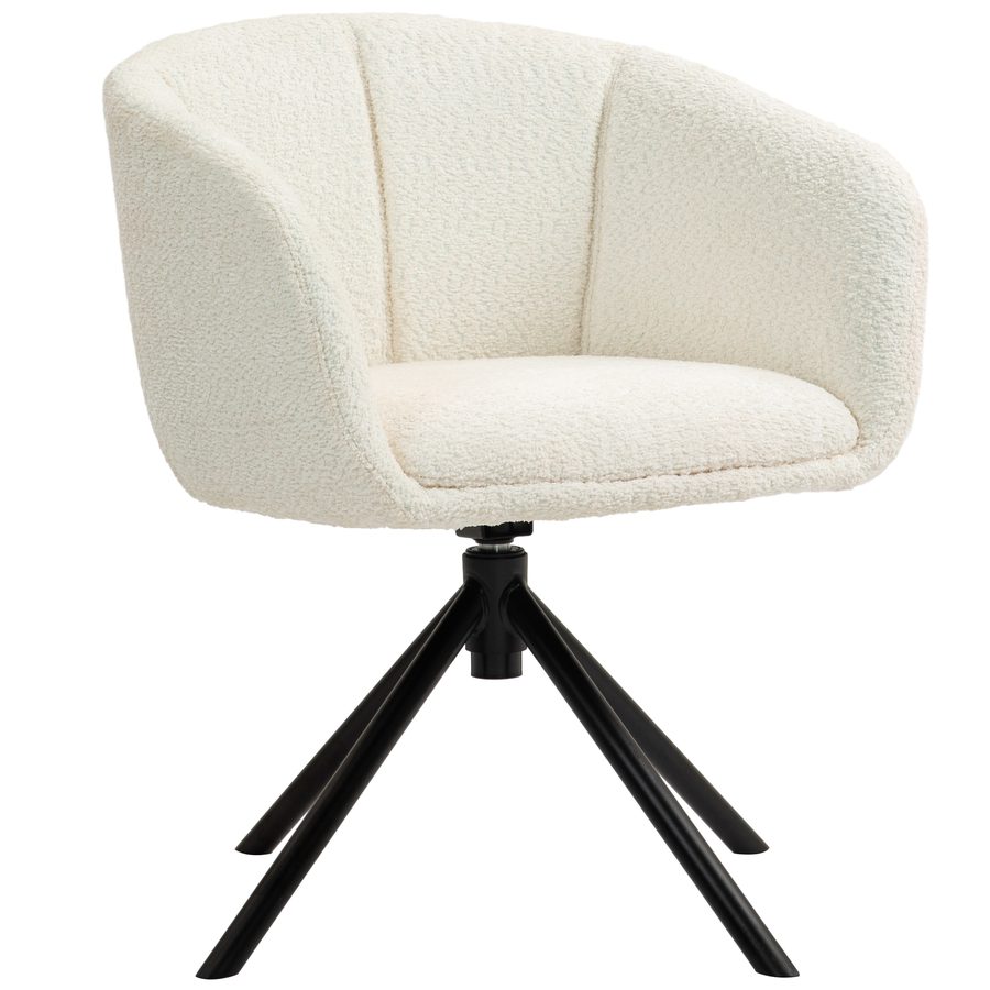 HOMCOM Sessel Loungesessel mit Armlehne, 360° Drehfunktion, Leinenoptik, Drehsessel mit Metallbeine, für Wohnzimmer, Schlafzimmer, Cremeweiß   Aosom von HOMCOM