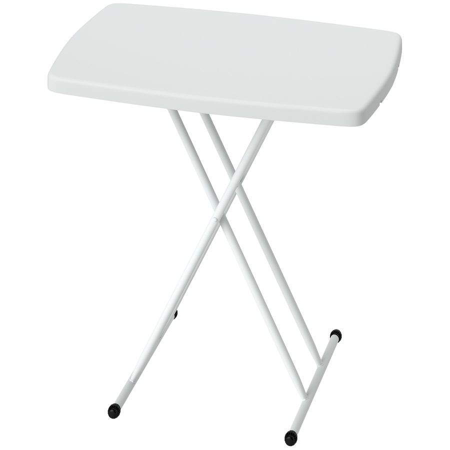 Outsunny Beistelltisch Garten höhenverstellbar Gartentisch, klappbar Balkontisch aus Kunststoff, rechteckig Kaffeetisch 50kg belastbar, 76x50x74H cm Sofatisch für Outdoor Indoor Balkon Terrasse Weiß   Aosom von Outsunny
