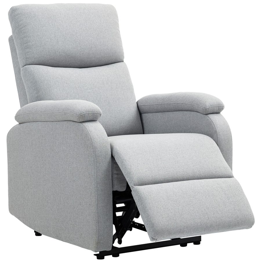 HOMCOM Relaxsessel, Fernsehsessel mit Liegefunktion, Gepolstert TV-Sessel mit Leinenoptik, Liegesessel mit Taschenfederkern, Ruhesessel bis 150 kg belastbar für Wohnzimmer, Grau   Aosom von HOMCOM