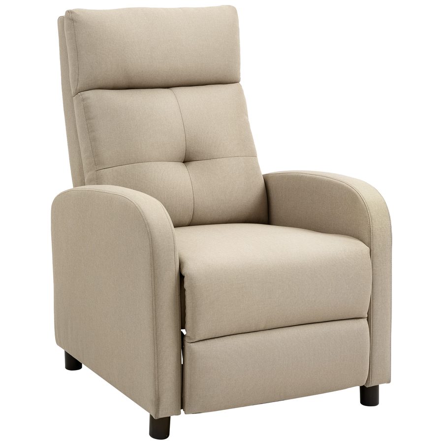 HOMCOM Relaxsessel, Fernsehsessel mit Liegefunktion, TV-Sessel mit Leinenoptik, Gepolstert Liegesessel mit Taschenfederkern, Ruhesessel bis 150 kg belastbar für Wohnzimmer, Beige   Aosom von HOMCOM