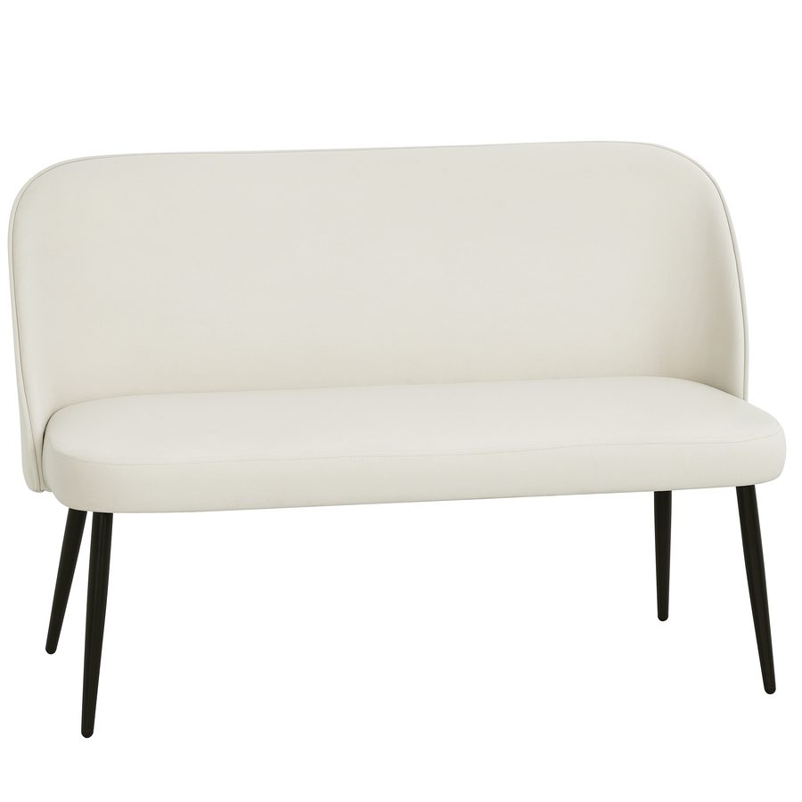 HOMCOM Sofa 2-Sitzer kleine Couch 127 cm Polstersofa mit Samtoptik, geschwungene Rückenlehne, modernes Loungesofa für Wohnzimmer, Schlafzimmer, kleine Räume, Beige   Aosom von HOMCOM