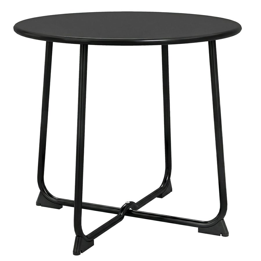 Outsunny Beistelltisch Balkontisch aus Metall Rund Kaffeetisch wetterfest Gartentisch pflegeleicht Outdoor Tisch Sofatisch für Garten Balkon Veranda Terrasse Wohnzimmer, 50x50x45,5 cm Grau   Aosom von Outsunny