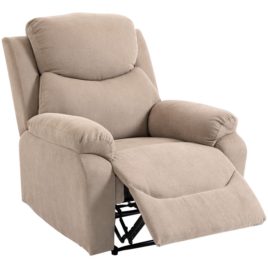 HOMCOM Relaxsessel, Fernsehsessel Liegesessel mit Liegefunktion, Dick Gepolstert TV-Sessel mit Fußteil, Leinenoptik, Ruhesessel für Wohnzimmer, Schlafzimmer Beige   Aosom von HOMCOM
