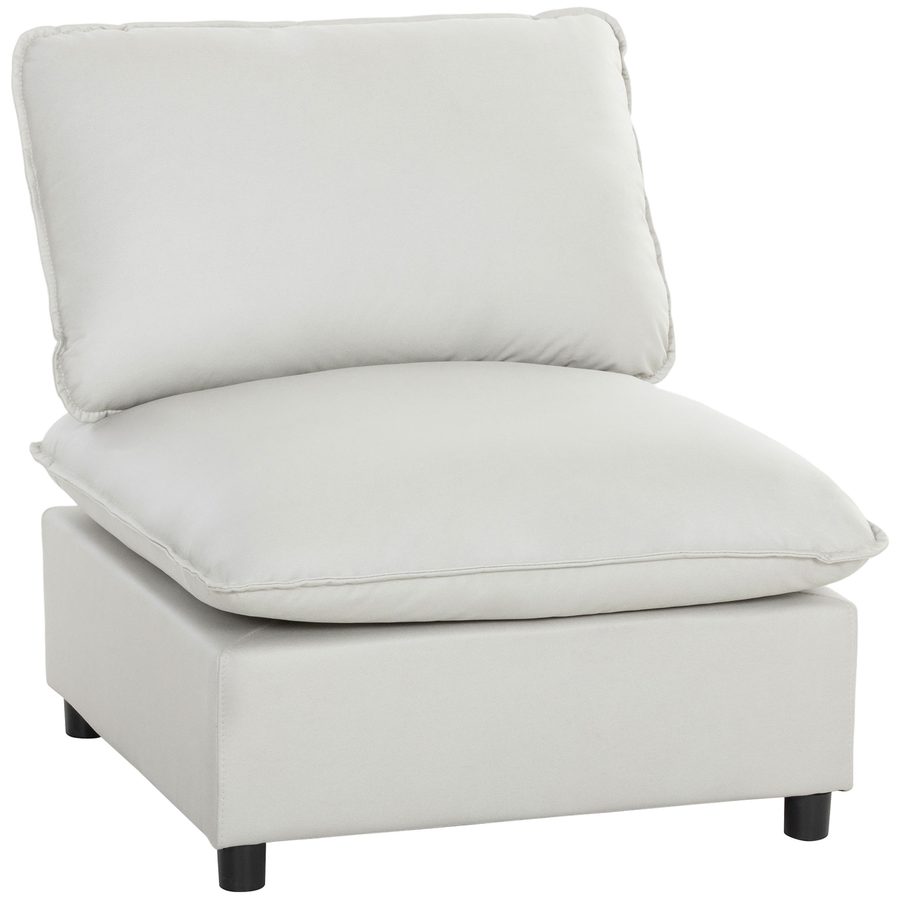 HOMCOM Sessel Loungesessel mit Breiter und Tiefer Sitzfläche, Bequemer Polstersessel Schneidersitz Modernes Relaxsessel aus Kunstleder für Wohnzimmer, Schlafzimmer, Einfache Montage, Grau   Aosom von HOMCOM