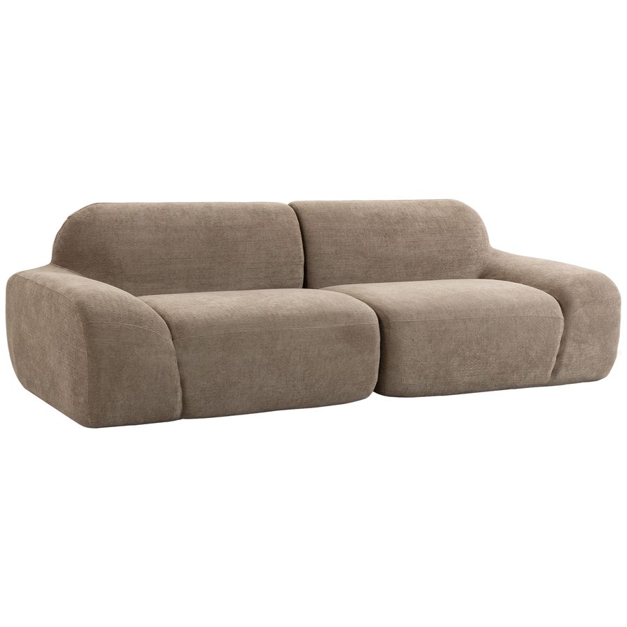 HOMCOM 3‑Sitzer‑Sofa aus Chenille 244 cm, modernes Wohnzimmersofa, breite Sitzfläche und Armlehnen, dicke Polsterung, Taschenfedern, vollständig komprimiert ohne Montage, für Schlafzimmer, Büro, Braun   Aosom von HOMCOM