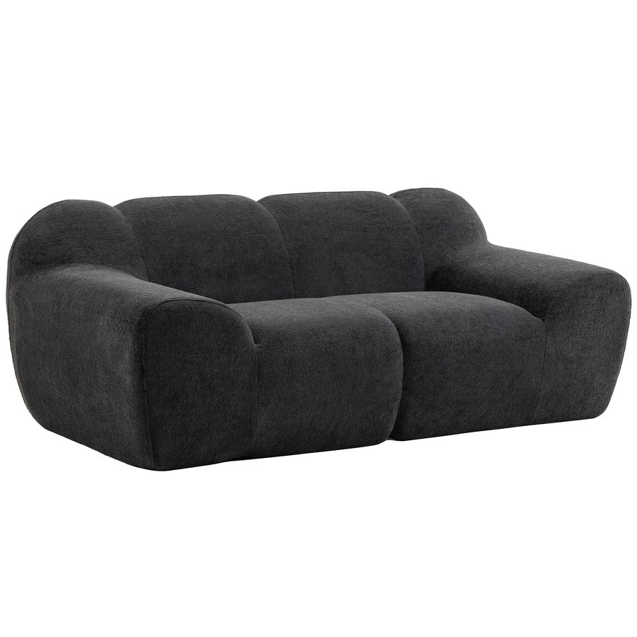 HOMCOM 2-Sitzer-Sofa aus Chenille, rahmenlos, breite Sitzfläche, gepolsterte Armlehnen, Wohnzimmer-Sofa mit dicker Polsterung und Federn, Wohnzimmer, Schlafzimmer, 174x91x61cm, Dunkelgrau   Aosom von HOMCOM