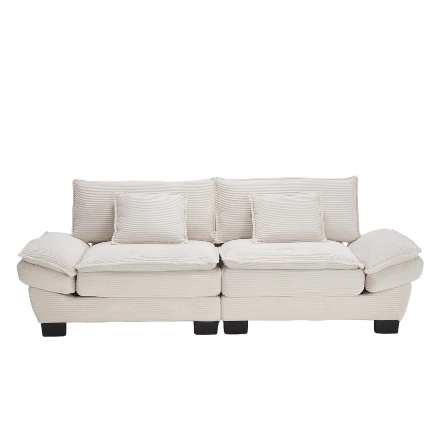 Modernes 2-Sitzer-Samtsofa, für wohnzimmer/schlafzimmer/büro, 224x81x81 cm, Beige von Gomyway
