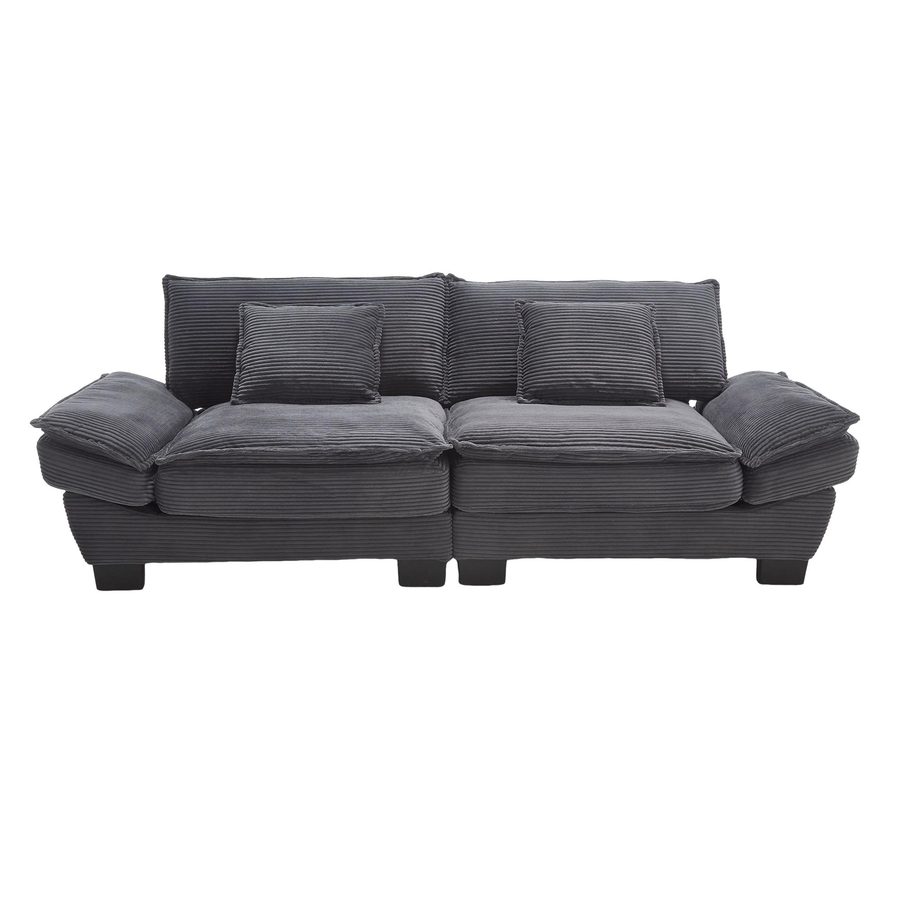 Modernes 2-Sitzer-Samtsofa, für wohnzimmer/schlafzimmer/büro, 224x81x81 cm, Dunkelgrau von Gomyway
