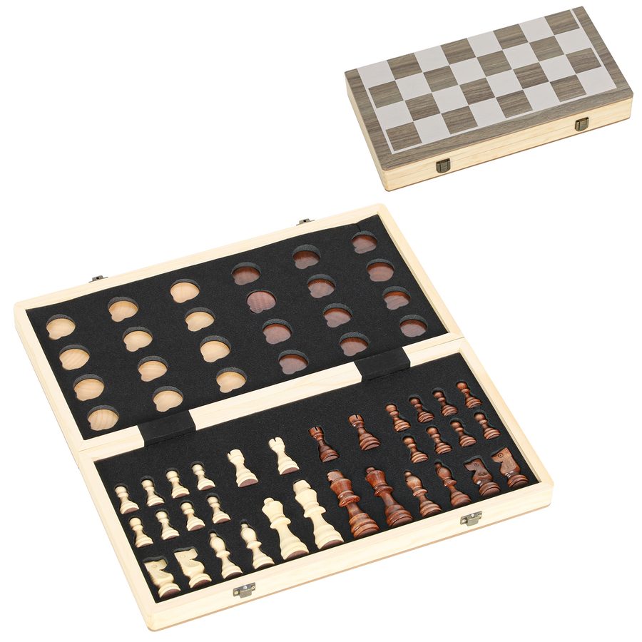 SPORTNOW Schachspiel faltbar 2 in 1 Schachbrett mit 32 Schachfiguren Stauraum Reiseschach Brettspiel Chess Board Set für Kinder Erwachsene Party Familie Aktivitäten 38,5 x 38,5 cm   Aosom von SPORTNOW