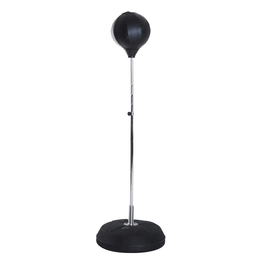 SPORTNOW Boxsack, Boxständer mit Handschuhe, Punchingball, 1,26-1,44 m Höhenverstellbarer Standboxball, Standboxtrainer für Boxing, Zuhause Kunstleder Schwarz   Aosom von HOMCOM