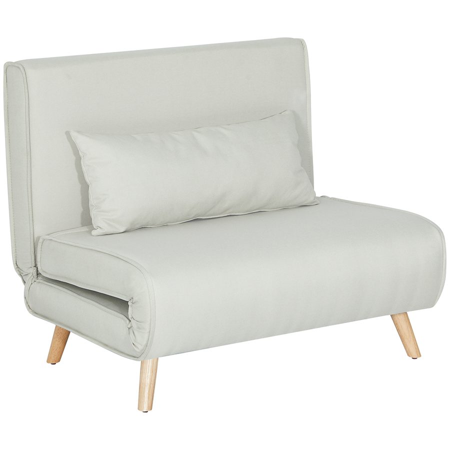 HOMCOM Schlafsofa Einzelsofa Klappsofa mit verstellbarer Rückenlehne, nordisch, Leinenimitat für Wohnraum & Gästezimmer   Aosom.de von HOMCOM