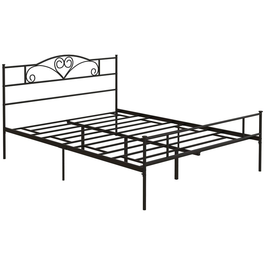 HOMCOM Bett 165 x 207 cm Bettrahmen mit Lattenrost aus Stahl, Unterbettaufbewahrung, Doppelbett, Bettgestell für Schlafzimmer, Gästezimmer, Schwarz   Aosom von HOMCOM