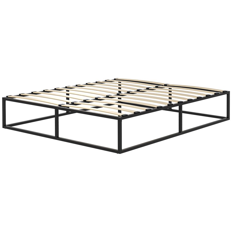 HOMCOM Bettgestell mit Sperrholzlatten und Unterbettkasten, 190x160x35cm, Schwarz und Holzfarbe   Aosom von HOMCOM