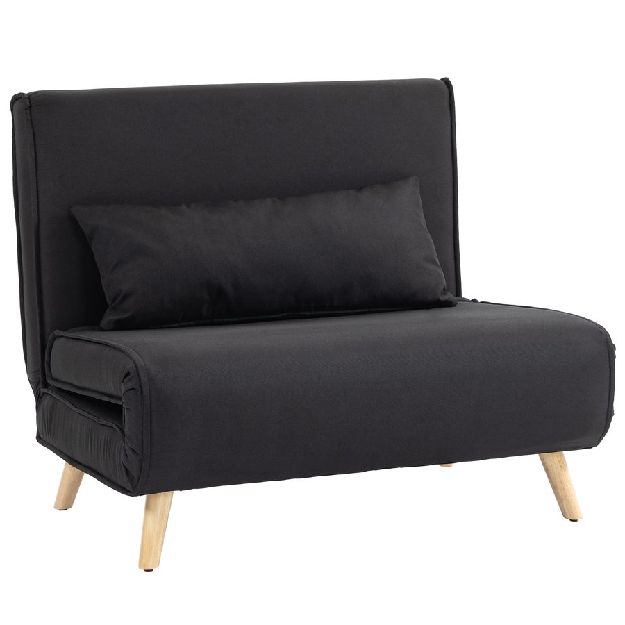 HOMCOM 2-in-1 Schlafsessel bis 350 kg, Schlafsofa mit Bettfunktion, verstellbare Rückenlehne, Zierkissen, Leinenoptik für Wohnzimmer & Gästezimmer   Aosom.de von HOMCOM