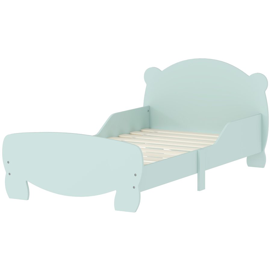 AIYAPLAY Montessori Kinderbett 3-6 Jahre, 140x70 cm Einzelbett für Kinder mit Rutschfesten Seiten und Bärenholzlattenrost für Kinderzimmer, Grün   Aosom von AIYAPLAY