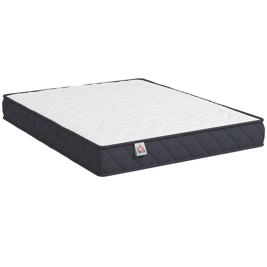 HOMCOM Matratze 140x190 cm, Doppelmatratze, Memory-Schaum, 20 cm Dicke, gewellter Schaum & verstärkte Kanten, OEKO-TEX-zertifiziert, mittlere Festigkeit   Aosom von HOMCOM