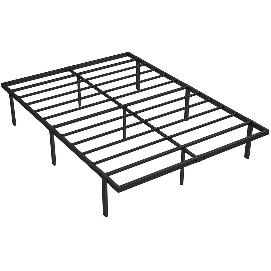 HOMCOM Bettgestell 140 x 200 cm Metallbett, 35,5 cm Hohe Geräuscharmes Doppelbett mit Lattenrost, Stauraum unter dem Bett, Einfache Montage, Schwarz   Aosom von HOMCOM