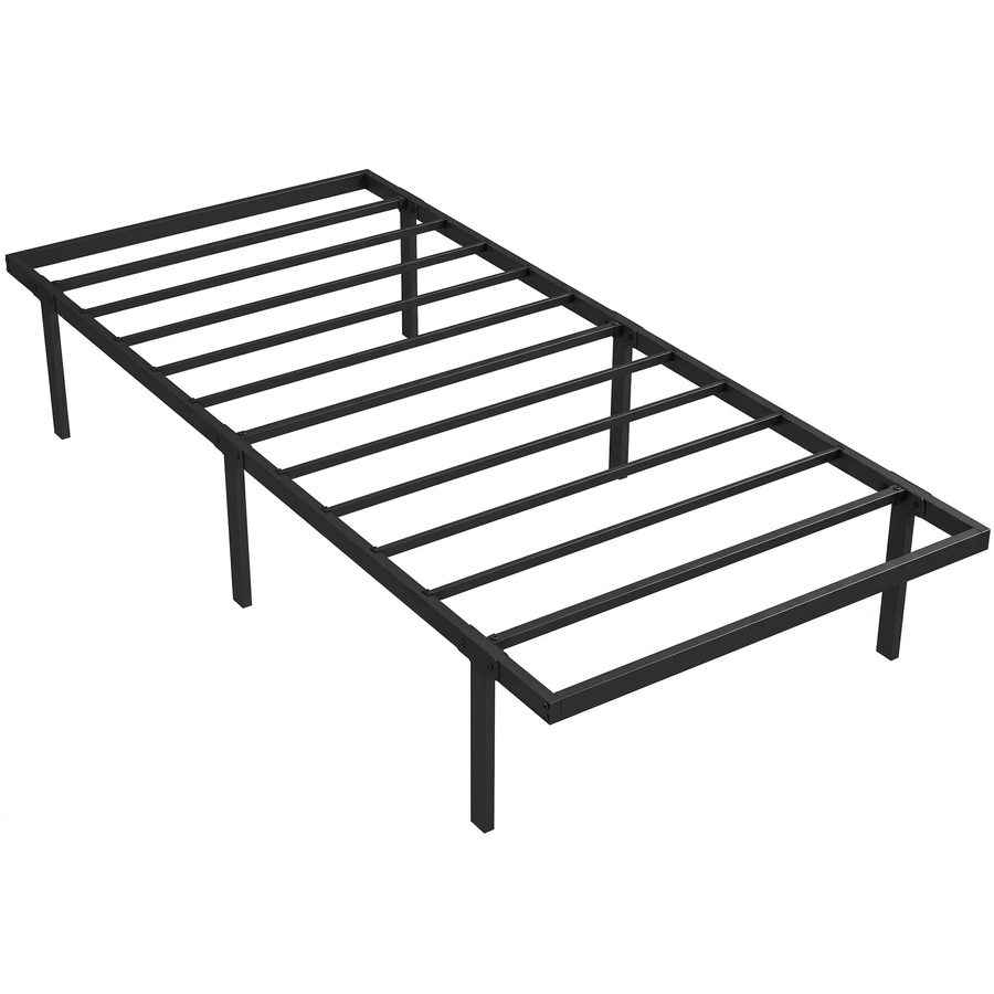 HOMCOM Metall-Bettgestell mit Stauraum, 35,5 cm hoch, geräuscharm, kein Lattenrost erforderlich, einfache Montage, 90 x 200 cm, Schwarz   Aosom von HOMCOM