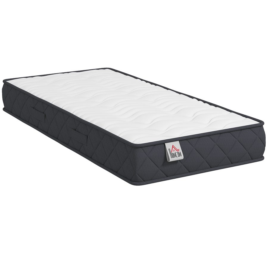 HOMCOM Matratze 90x190 cm, Einzelmatratze, Memory-Schaum, 20 cm Höhe, wellengeschnittener Schaum & verstärkte Kanten, OEKO-TEX-zertifiziert, mittlere Festigkeit   Aosom von HOMCOM