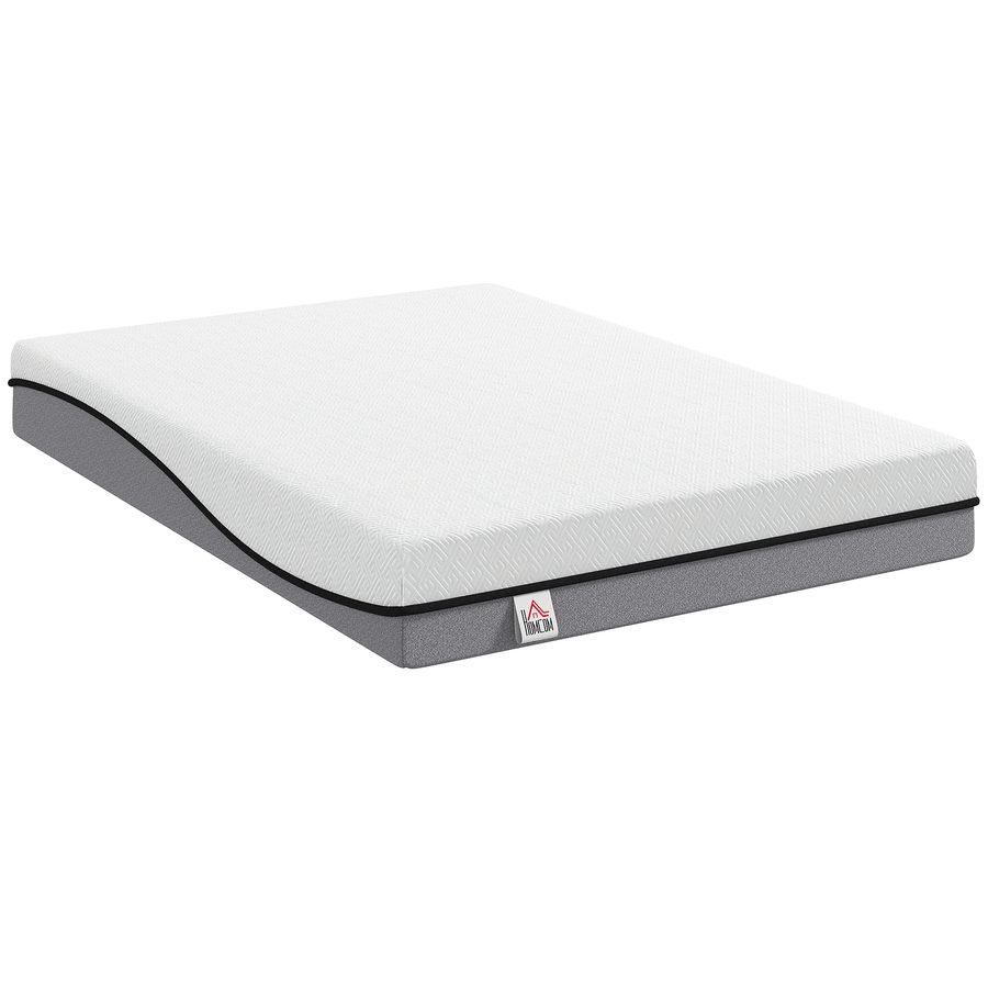HOMCOM Matratze 140x200cm H3 mittelfest 20 cm Höhe Ergonomisch, Atmungsaktiv Matratze aus Gel-Memory-Schaumstoff, mit abnehmbarem, waschbarem Bezug, Öko-Tex & CertiPUR Zertifiziert   Aosom von HOMCOM