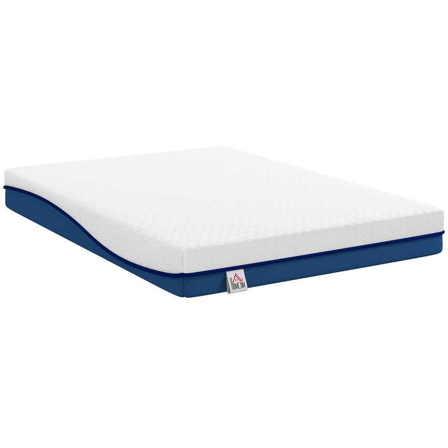 HOMCOM Matratze 190x135 cm, Höhe 20 cm, Viskoelastische Matratze mit Grüntee, Mittlere Festigkeit, Kühler Schlaf mit Gel-Schaum und waschbarem Bezug, OEKO-TEX zertifiziert, rollbar in Box   Aosom von HOMCOM