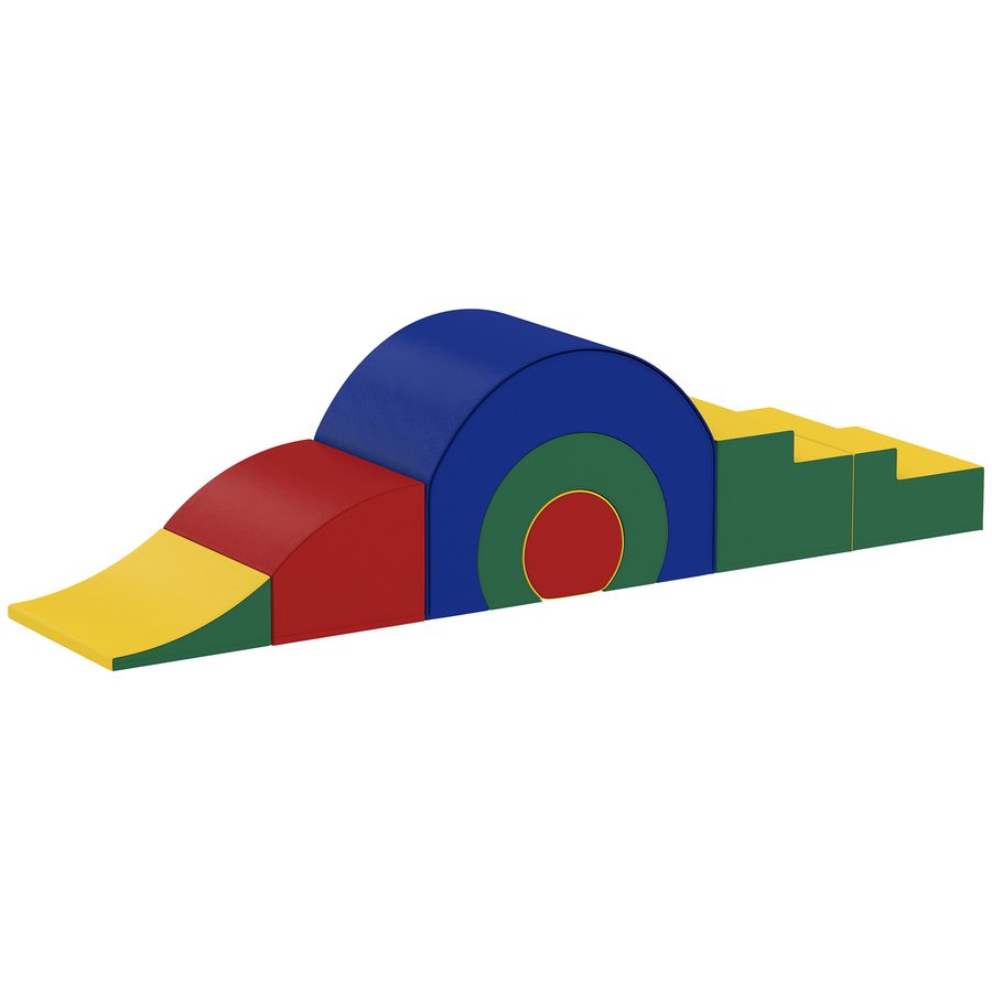 AIYAPLAY Schaumstoff Bausteine Kinder 5 tlg. Klettern Softbausteine Riesenbausteine Großbausteine Bauklötze Bausteinset Kunstleder Bunt   Aosom von AIYAPLAY