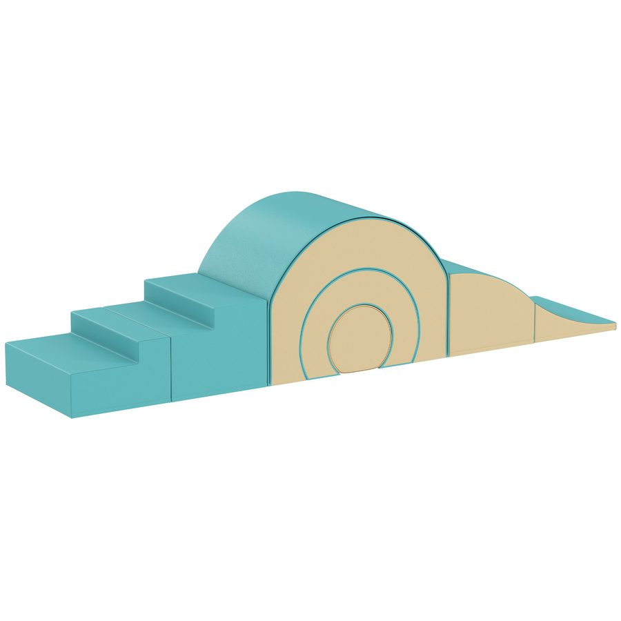 AIYAPLAY Schaumstoff Bausteine Kinder 5 tlg. Klettern Softbausteine Riesenbausteine Großbausteine Bauklötze Bausteinset Kunstleder Sand+Grün   Aosom von AIYAPLAY