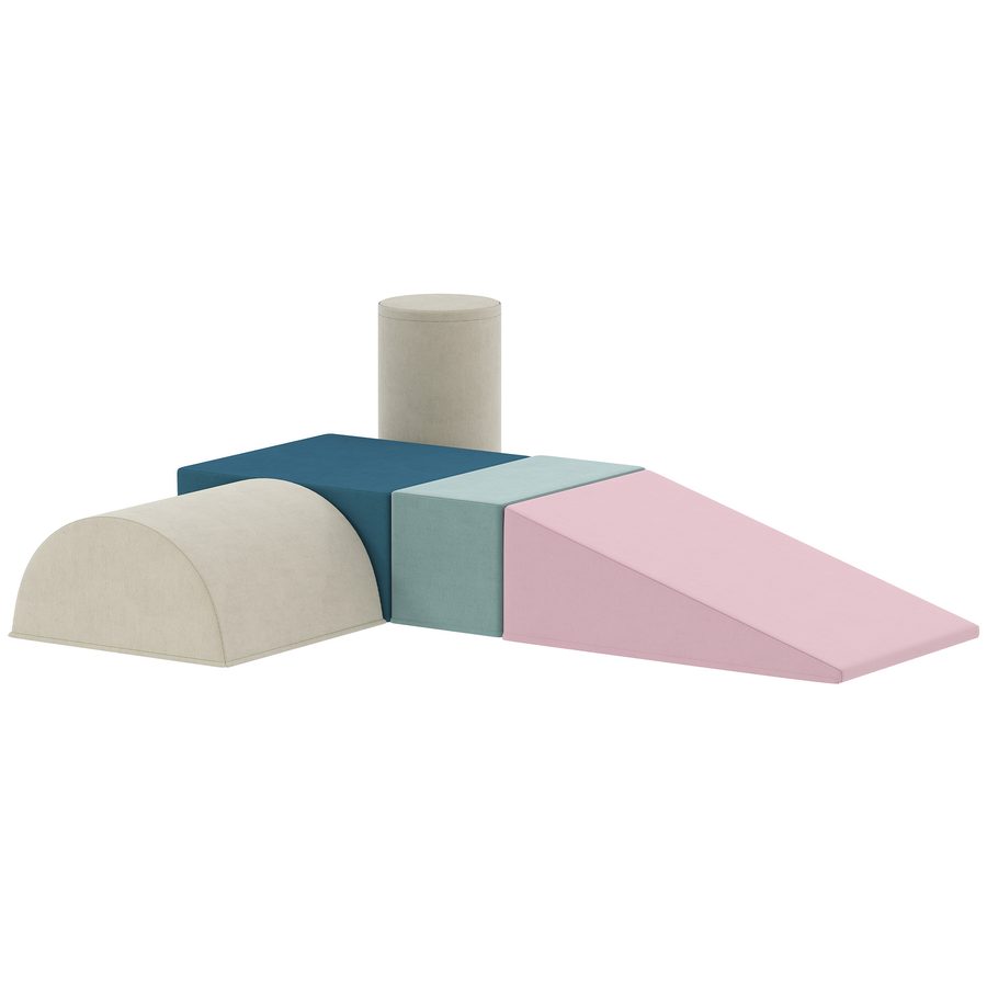 AIYAPLAY Kinder Schaumstoff Bausteine 5 Stück Klettern Riesenbausteine Softbausteine Großbausteine mit Samtoptik Bausteinset Bauklötze Bunt   Aosom von AIYAPLAY