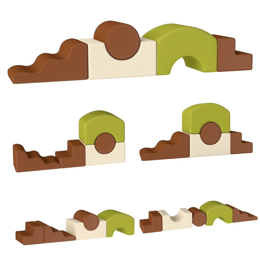 AIYAPLAY Schaumstoff Bausteine 5-tlg. Softbausteine Kinder Bausteinset mit Cord-Optik Rutschfestem Boden Klettern Großbausteine Schaumstoff-Kletterblöcke Bauklötze Bunt   Aosom von AIYAPLAY