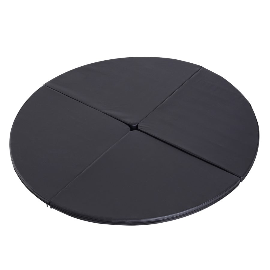 HOMCOM Tanzstangenmatte, Ø 150cm Stangentanz Schutzmatte, 5 cm dick Pole Dance Matte, faltbare Sicherheitsmatte, tragbare Fitness Matte, Stoßdämpfende Sicherheitsmatte, Gymnastik, Yoga, Schwarz   Aosom von HOMCOM