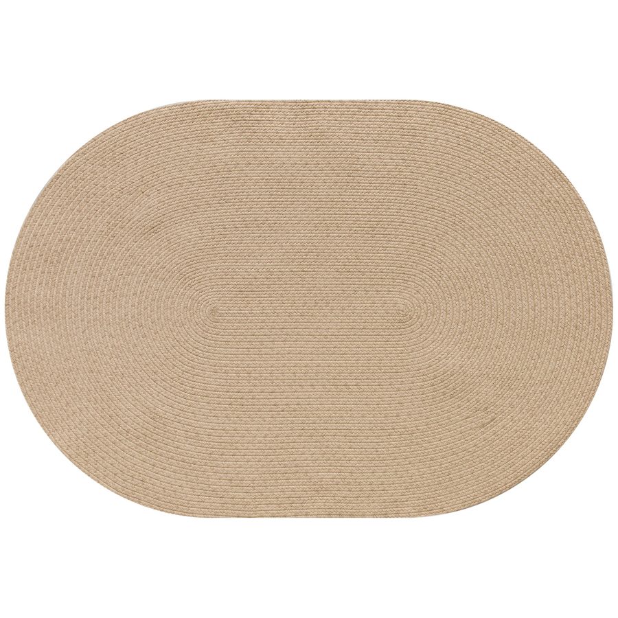 HOMCOM Ovaler Wohnzimmerteppich 170x120 cm, maschinenwaschbar, handgewebt, rustikaler Stil, Teppich für Wohnzimmer/Schlafzimmer/Esszimmer/Outdoor, Beige   Aosom von HOMCOM