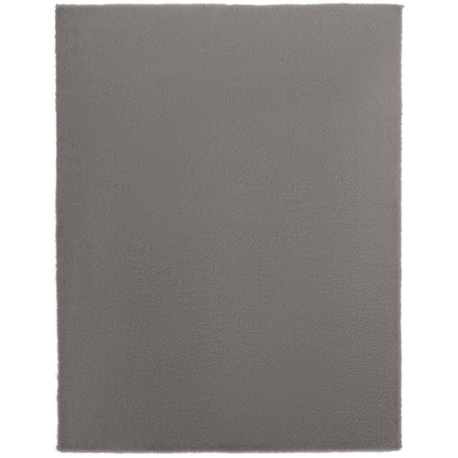 HOMCOM Teppich 200 x 140 cm Langflor-Teppich, maschinenwaschbar, rutschfest, aus Kunstfell, für Wohnzimmer, Schlafzimmer, Büro, Hellgrau   Aosom von HOMCOM