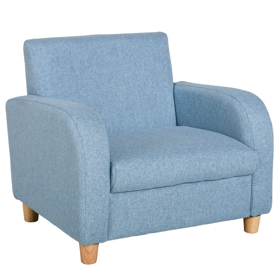 HOMCOM Kindersessel Kindersofa mit dickem Schaumstoff & Sitzkissen, Anti-Rutsch-Füße, Blau, 49x45x44,5cm für Kinderzimmer   Aosom.de von HOMCOM