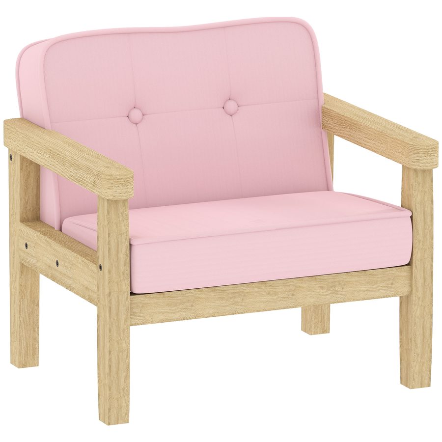 AIYAPLAY Kindersessel, Kindersofa mit Holzrahmen, Cordoptik, gepolsterter Kinderstuhl für Kinder von 3-8 Jahren, für Kinderzimmer, Spielzimmer, Rosa   Aosom von AIYAPLAY
