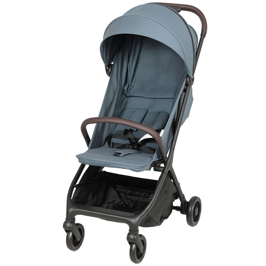 AIYAPLAY Leichter Kinderbuggy, zusammenklappbar, verstellbare Rückenlehne, verstellbare Fußstütze, Verdeck, 5-Punkt-Gurt, gefederte Räder, max. Belastung 15 kg, Dunkelblau   Aosom von AIYAPLAY