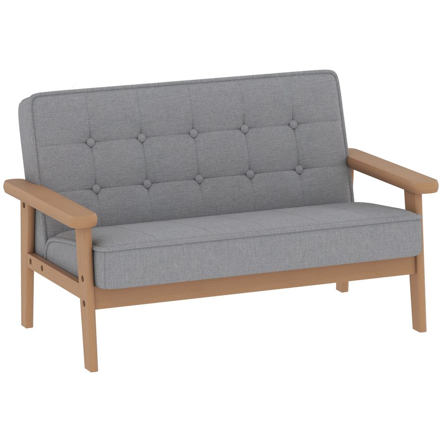 AIYAPLAY Kindersessel, Kindersofa mit Holzrahmen, Samtoptik, gepolsterter Kinderstuhl für Kinder von 3-15 Jahren, für Kinderzimmer, Spielzimmer, Grau   Aosom von AIYAPLAY