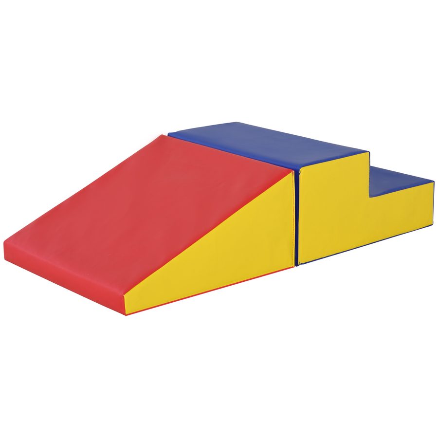 HOMCOM Babymotorikparcours, Kletter-Spielzeug, Schaumstoff-Bauklötze, pädagogische Spielsachen, 2 riesige Schaumstoffblöcke, für Kinder von 12 bis 36 Monaten, Multicolor   Aosom von HOMCOM