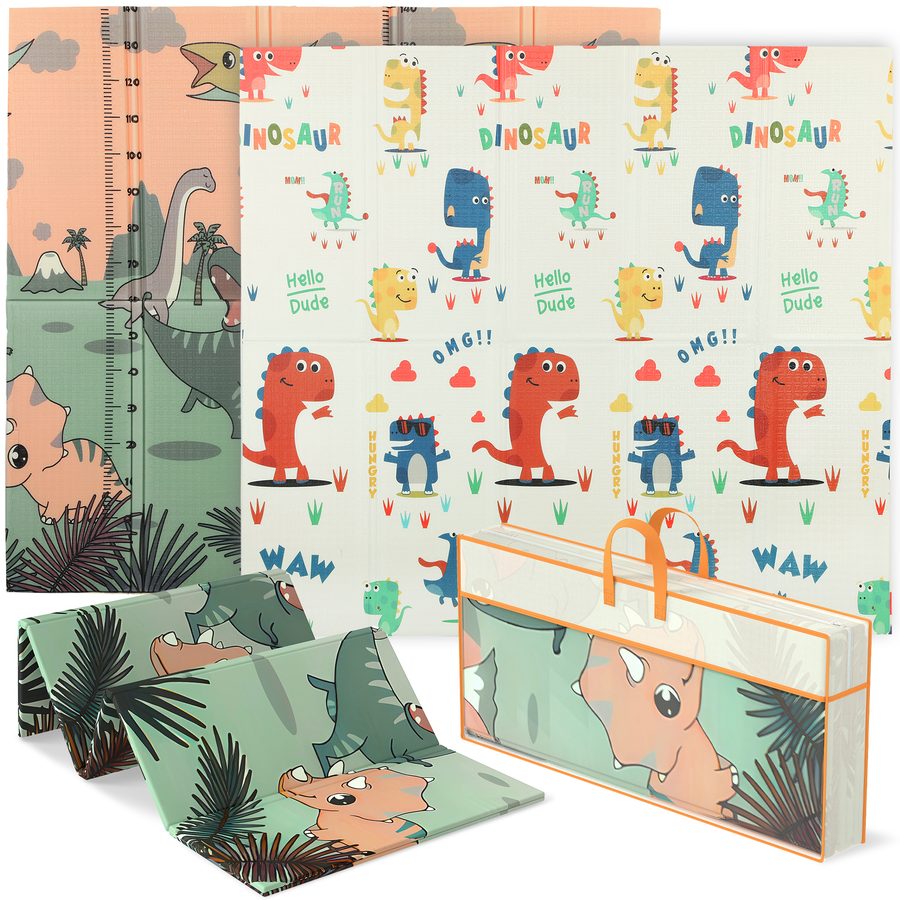 AIYAPLAY Spielmatte Baby 196 x 176 x 1,5 cm faltbar Doppelseitige Krabbelmatte wasserdicht rutschfest Spiel Matte Spielteppich Mehrfarbig   Aosom von AIYAPLAY