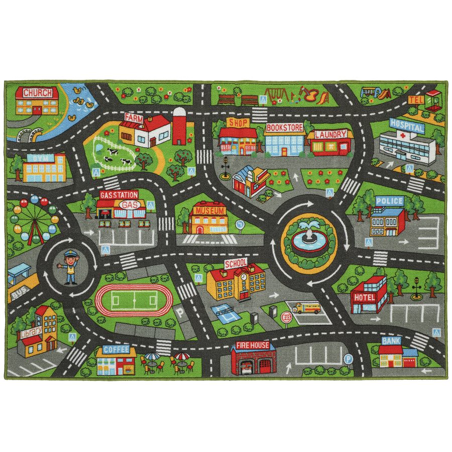 AIYAPLAY Krabbelmatte Baby, Spielmatte 200x150x0,5cm, Rutschfest Krabbeldecke mit Rutschfester Unterseite Stadtmotiv Spielteppich für Kinderzimmer   Aosom von AIYAPLAY