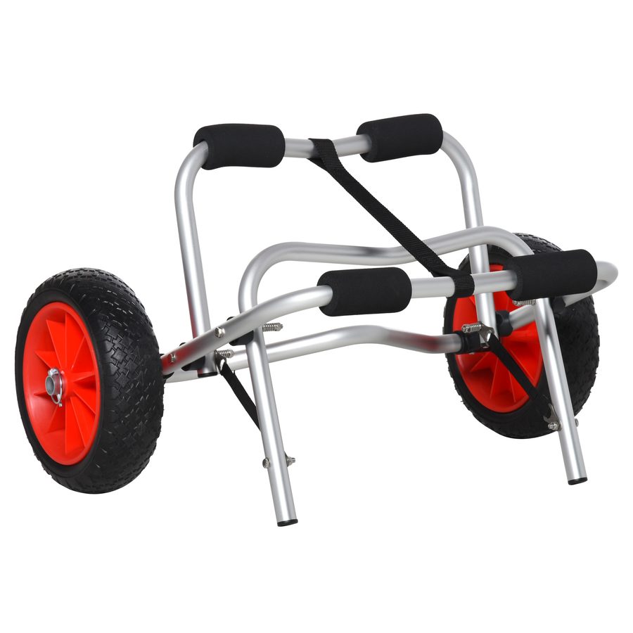 HOMCOM Alu Kanuwagen Kajakwagen Surfwagen klappbar mit Gurt und PU-Rädern bis 75 kg, 68 x 44,5 x 40 cm, ideal für den Transport   Aosom.de von HOMCOM