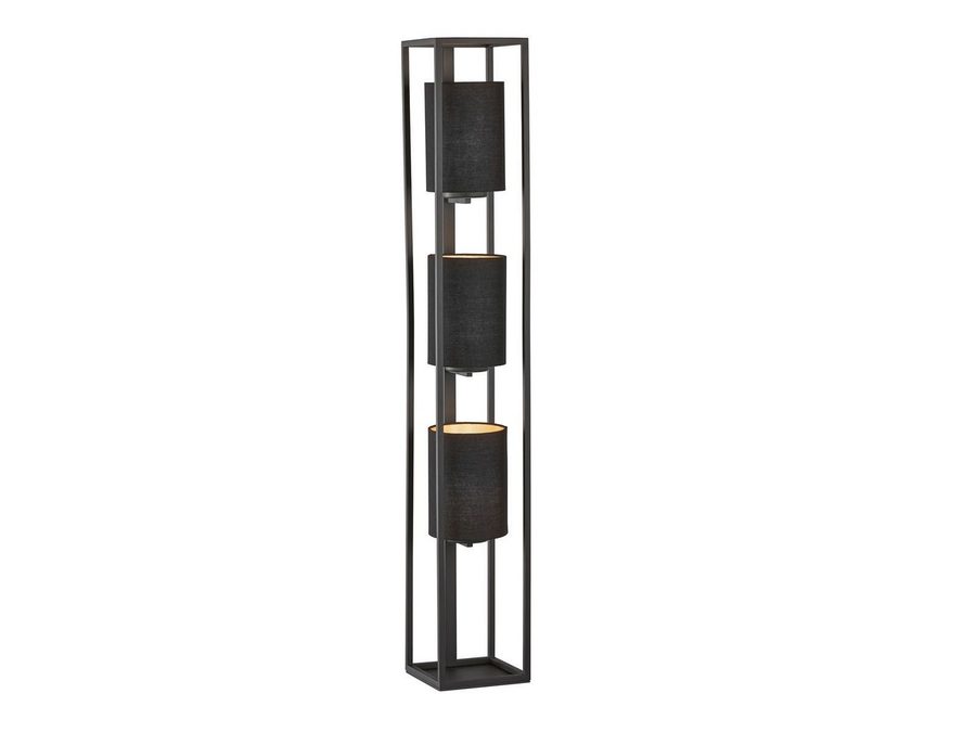 FISCHER & HONSEL LED Stehlampe, Leuchtmittel dimmbar, LED wechselbar, Warmweiß, kleine Designer Bodenleuchte 130cm Lampenschirm innen Gold LED dimmbar von FISCHER & HONSEL