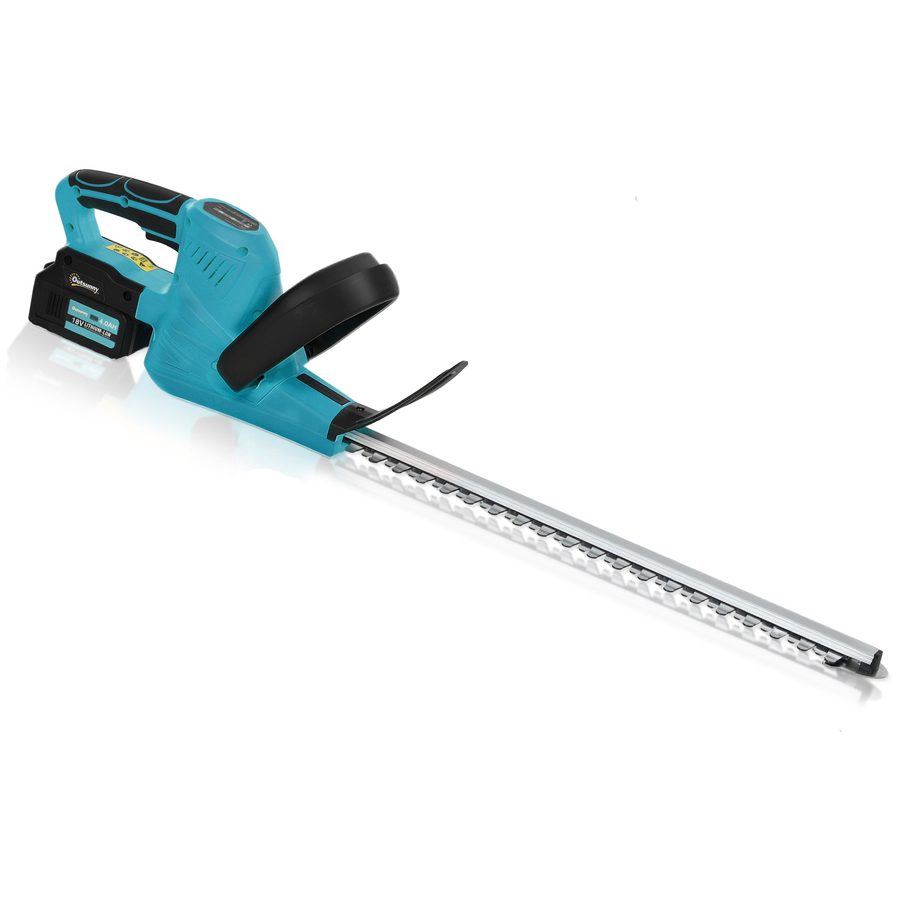 Outsunny Elektro Heckenschere Akku Elektrischer Heckenschneider mit 51cm Schnittlänge, Bürstenlosem Motor, 2 Akkus, Kabellos, Metall, für Äste, Sträucher, Zweige, Blau   Aosom von Outsunny